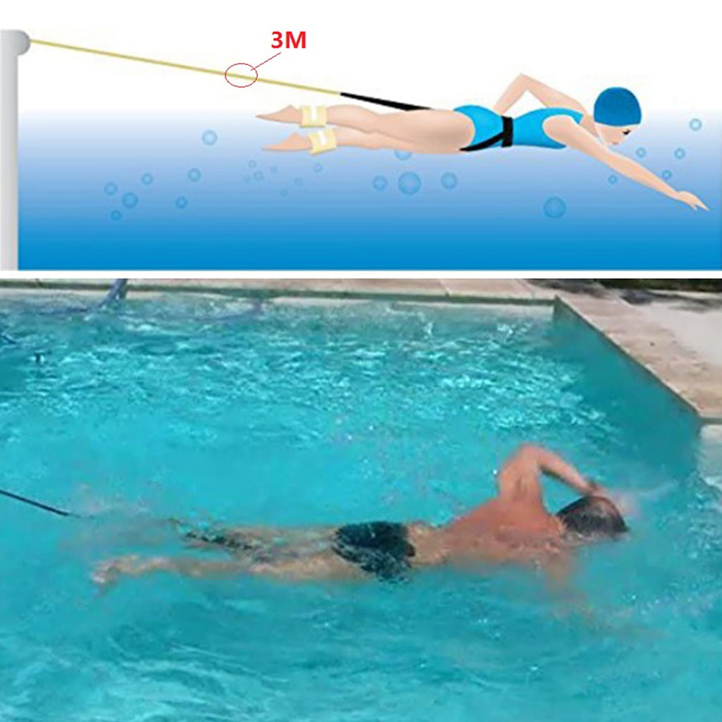 3.0M Swim Training Belt Set Exerciser Belt Tether Training Aid Harness Supplies 