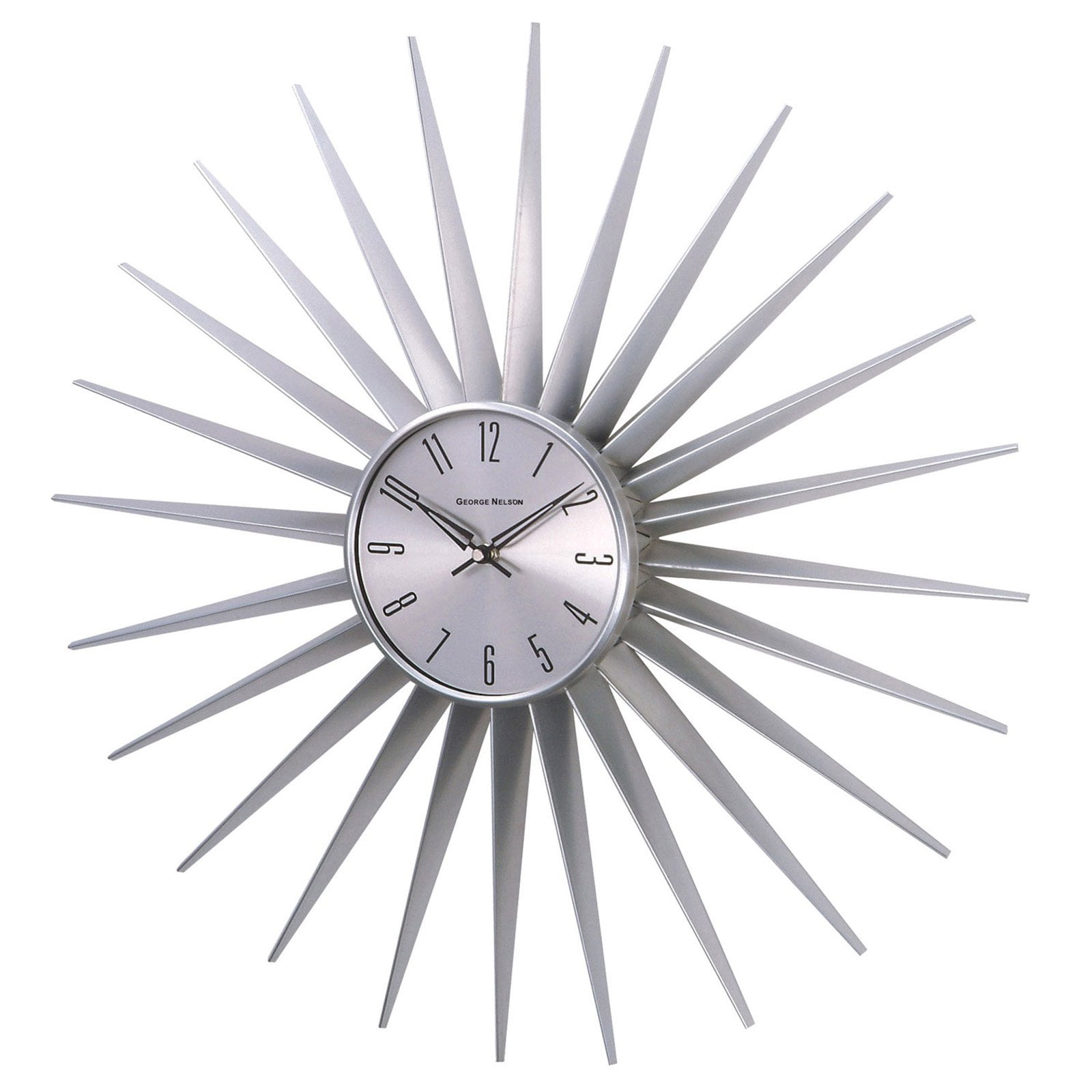 George Nelson Silver In Sunburst Wall Clock Walmartcom - george nelson silver in sunburst wall clock walmartcom -
