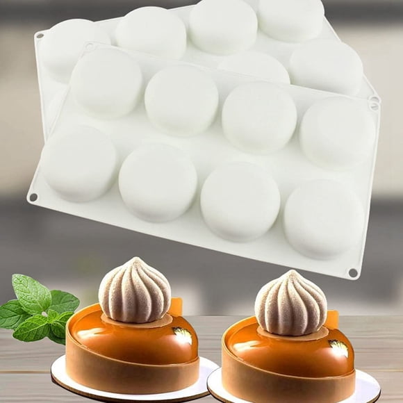 Molde de silicona con forma oblata de 8 cavidades para hornear, moldes para postre francés, Mousse, molde para pastel de Chocolate, herramienta de decoración de pasteles