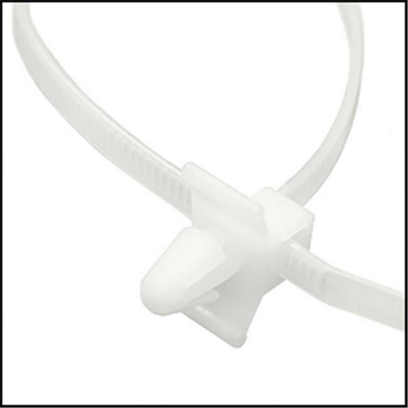 7 in. Natural Push Mount Cable Tie, 50 lbs - Pack of 100