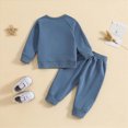 thumbnail image 4 of NOLDARES Toddler Boys Fall Outfits Long Sleeve Shirt Elastic Waist Pants 2Pcs Little Kids Clothes Set(T262-Blue), 4 of 6