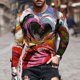 thumbnail image 2 of Camiseta de diario unisex para hombre Estampados gráficos en 3D Tops de manga larga Casual Bloue Pompotops  oipoqjl5342, 2 of 9