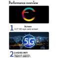 thumbnail image 2 of Reproductor MP3 WiFi Bluetooth 5.0 Reproductor MP5 Pantalla Táctil de 4.0 Pulgadas Inteligente Android Reproductor de Música MP4, 2 of 5