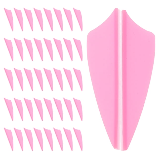 OUNONA 60Pcs Pink Plastic Archery Vanes Lightweight Replacement Arrow Fletchings for Precision Shooting