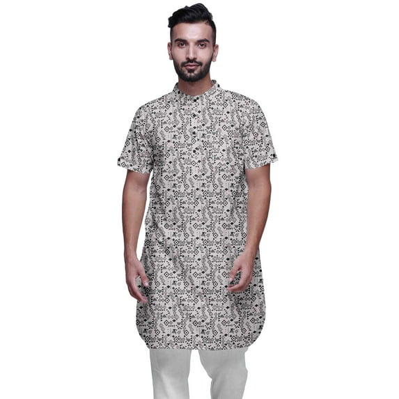 Atasi Indian Long Kurta For Mens Summer Wear Cotton Cambric Wedding Kurta Shirt