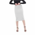 thumbnail image 4 of Skirts for Women High Waist Rhinestone Elasticity Slim Elegant Solid Color Summer Hip Hugging Skirt White XL, 4 of 4