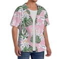 thumbnail image 4 of Wukai Lilies Flowers Men's Casual Short-Sleeve Button Down Shirt - Lightweight Summer Dress Shirt for Daily Wear-3X-Large, 4 of 7