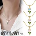 thumbnail image 3 of Elegant Vintage Tulip Pendant Necklace for Women Floral Beauty in 4R6T Lot N7 Q7I5, 3 of 8