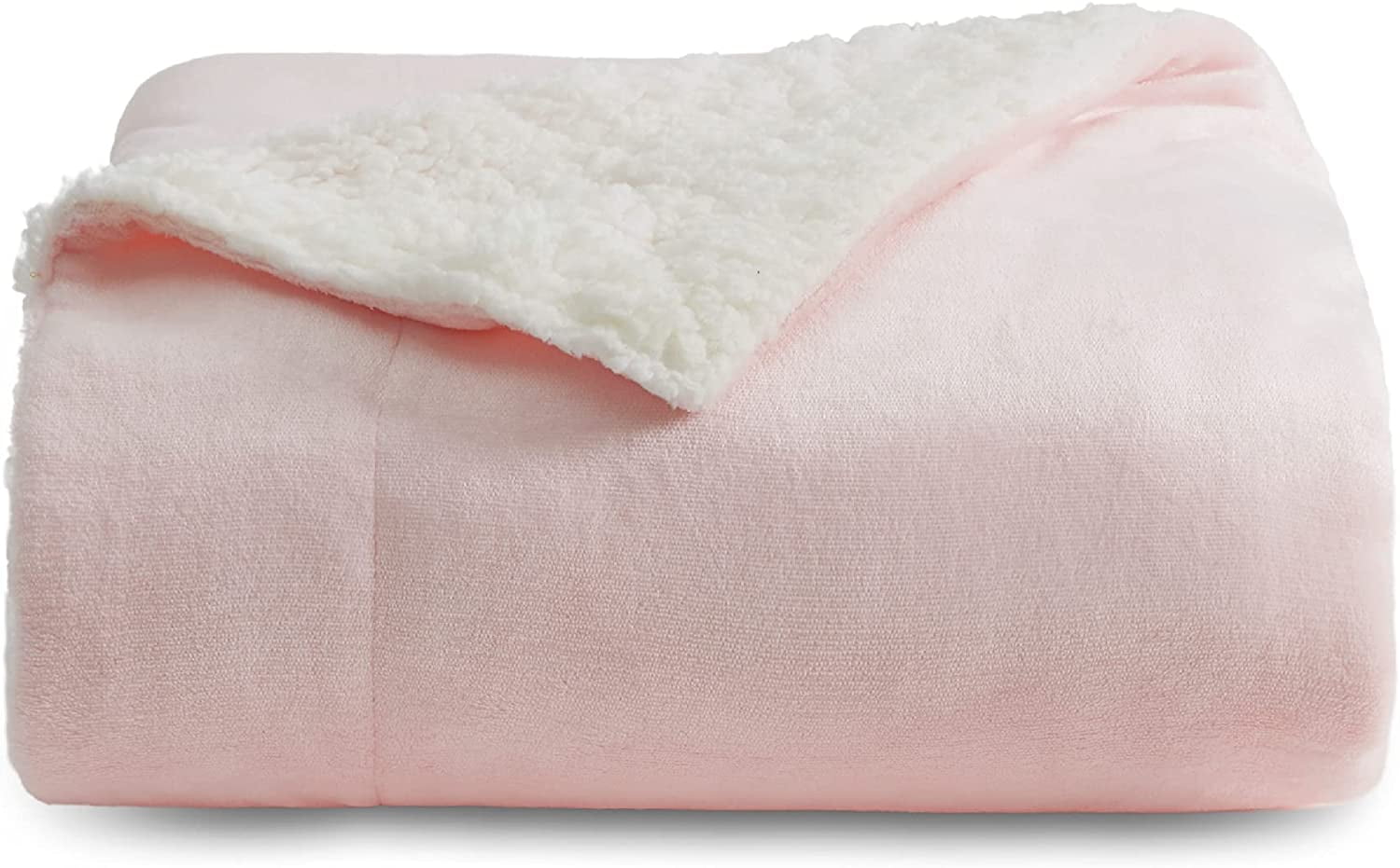 Bedsure Sherpa Fleece Throw Blanket Twin Pink Soft and Fuzzy Twin Blanket for Bed,60x80 inches