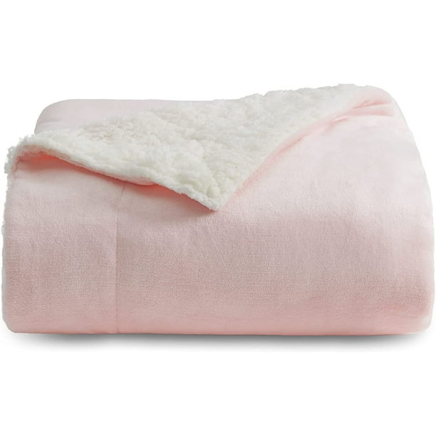 Bedsure Sherpa Fleece Throw Blanket Pink Soft Fuzzy Throw Blanket for