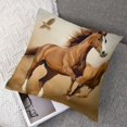 thumbnail image 7 of Acheng Pillow Cover  Horses and Kids Run in Fields Farm Farmhouse Decorative Throw Pillow Cover Square Cushion Case for Home Sofa Couch Decoration 24x24in, 7 of 7