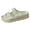 Light Green, variant on Rokment Women's Double Buckles Platform Slides Sandals Classic Casual Wide Width Open Toe Chunky Flat Comfortable Walking Slip on Slippers for Indoor Outdoor Waterproof Beige Size 6