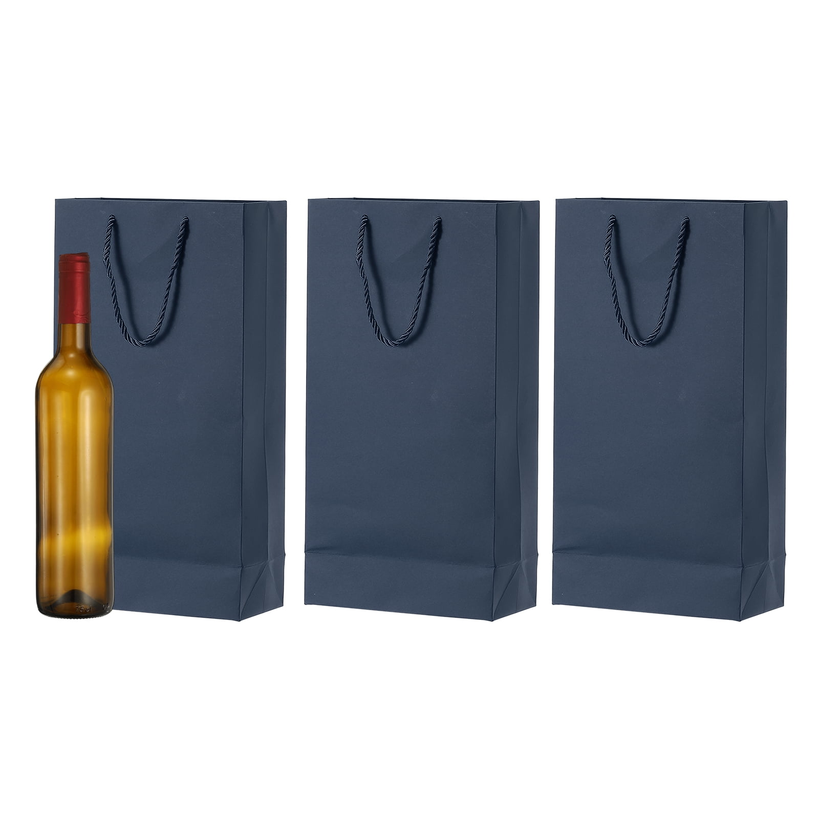 Lot 12 Sacs Cadeaux Vin Papier Kraft Marron 17x9x35cm - Pochettes Élégantes Pour Bouteilles Mariage Et Fêtes