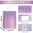 thumbnail image 2 of 12Pcs Purple and Silver Gift Bags Glitter Diamond Goodie Bag Happy Birthday Treat Bag Glitter Purple Candy Bags Supplies for Wedding Bridal Baby Shower Holiday Party Favors Decorations 4.7*3.15*8inch, 2 of 14
