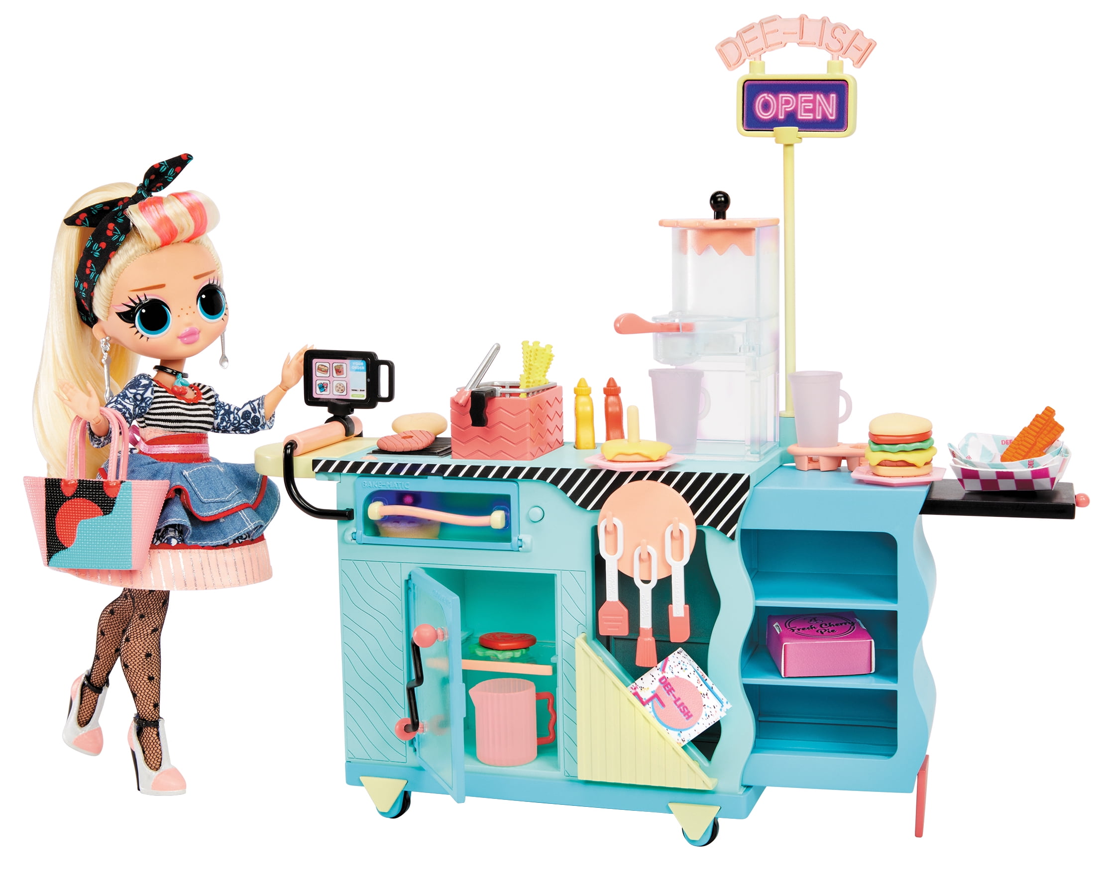 L.O.L Surprise! L.O.L. Surprise O.M.G. To-Go Diner Playset with 45+ Surprises Including Color Change Features and Exclusive Fashion Doll, Miss Sundae – Great Gift for Kids Ages 4+