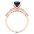 thumbnail image 4 of Clara Pucci 14K Rose Gold Princess Cut 2Ct Simulated Blue Sapphire Engagement Ring + Matching Band - Luxury Box Included, 4 of 7