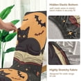 thumbnail image 5 of Yayeee 4 Pack Dining Chair Covers Stretch Parson Chairs Slipcovers Seat Protector, Orange Halloween Cat, 5 of 6