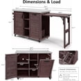 thumbnail image 2 of GUCOGUKA 78.3" Outdoor Kitchen Island with Foldable Grill Table, Wooden Grill Cart with Trash Can Storage & Stainless Steel Top, Outdoor Bar Cart, Pizza Oven Table for Lawn & Garden, Dark Brown, 2 of 18