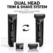 Manscape Dual-Speed 3 In 1 Body & Pubic Hair Trimmer for Men, IPX7 Waterproof Ball & Groin Shaver with LED Light, Electric Razor with Travel Pouch & USB Rechargeable, Gifts for Dad Husband Boyfriend