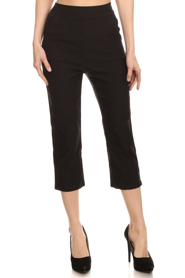 Women's Trendy Style Solid Cropped Pants - Walmart.com