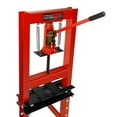 thumbnail image 3 of 12-Ton Hydraulic Shop Press with Press Plates, H-Frame Garage Benchtop Press with Adjustable Working Table, Red, 3 of 9
