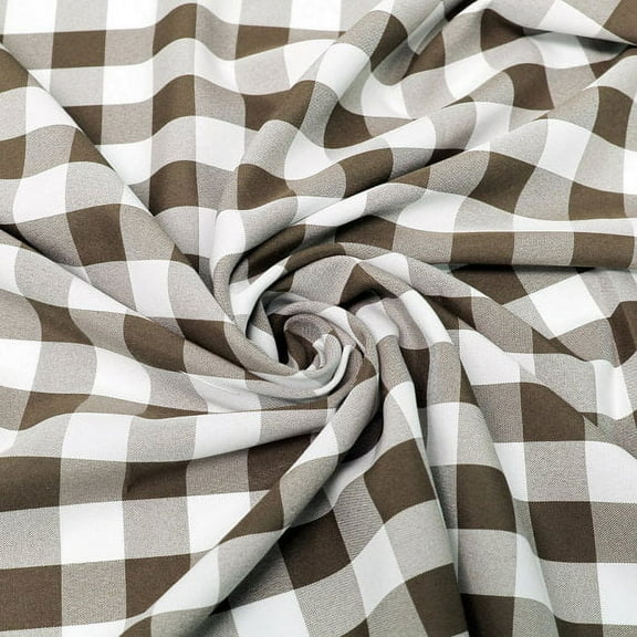 Big Checkered Gingham Poly Poplin Woven Fabric by the Yard
