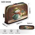 thumbnail image 3 of Standing Pencil Case with Base Large Capacity Stationery Pouch Pen Bag with Zipper for Women Men Green-clad Snowman, 3 of 7