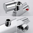 thumbnail image 3 of Mezclador termostático de ducha 2 salidas Grifo monomando antiescaldado de latón cromado alto y bajo para bañera de baño, 3 of 5