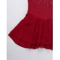 thumbnail image 6 of Alvivi Girls Mesh Splice Halter Neck Ice Roller Figure Skating Dress Skate Ballet Leotard Dancewear Burgundy 8, 6 of 7