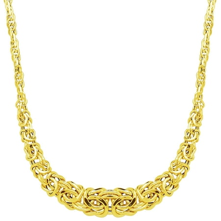 Graduated Byzantine Links Necklace in 14kt Gold