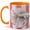 Orange, variant on Pink Betta Fish Coffee Mug, Fancy Fish Mug, Ceramic 11 oz