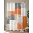 thumbnail image 4 of Abstract Color Block Shower Curtain Set ，Waterproof Fabric Shower Curtains Orange Grey Modern Impressionist Shower Curtains for Bathroom,Bathroom Decor 54x"78", 4 of 6