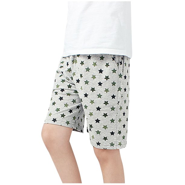 Odeerbi 5-13 Años Niños Bermudas Deportivas de Verano Estampado de Estrellas Entrenamiento Atlético Pantalones Cortos de Algodón Transpirable Pantalones Cortos Informales