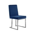 thumbnail image 3 of Chaises Latérales Simplistes en Velours Bleu Marine avec Base Chromée Argentée (Ensemble de 2), 3 of 5