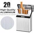 thumbnail image 3 of LORWING Caja de cigarrillos King Size Aluminio Paquete de cigarrillos Paquete de 20 Paquete de 2 antigolpes Antisalpicaduras Antiarañazos (negro + plata) Ormromra WMZL-1511-2, 3 of 7