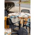 thumbnail image 4 of Outdoor Tablecloth with Umbrella Hole and Zipper, Orange Blue Fall Square Table Cloth 60x60 Inch Waterproof Tablecloth, Thanksgiving Pumpkins Harvest Botanical Rustic Picnic Table Cover for Patio, 4 of 7