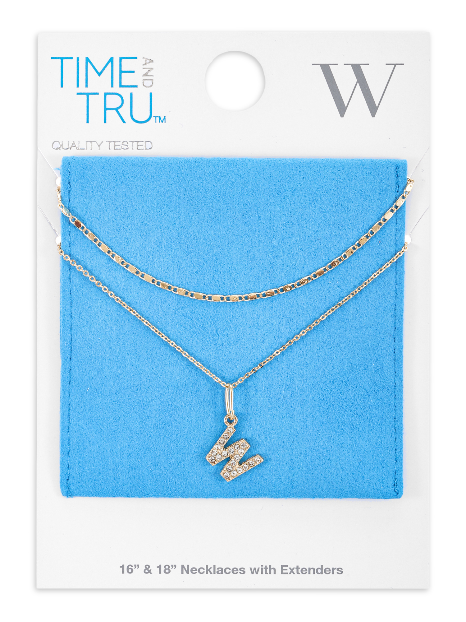 Time and Tru Goldtone Initial Letter Necklace Set for Women, 2 Piece Set