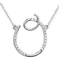 thumbnail image 1 of Diamond "O" Initial Pendant 18" Necklace 14K White Gold, 1 of 2