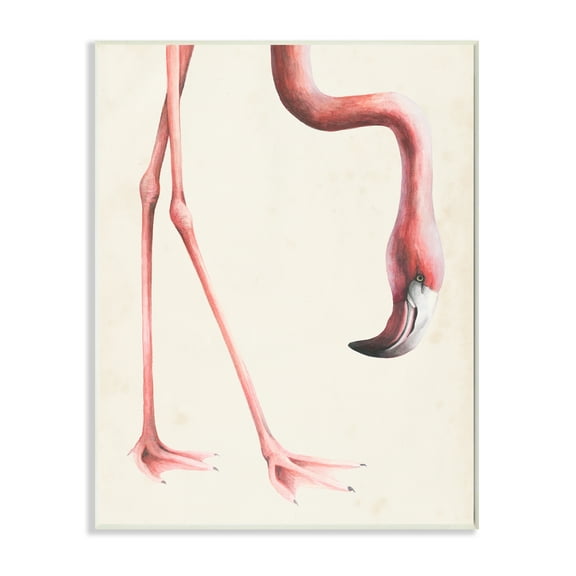 Stupell Industries Pink Flamingo Bending Feet Beak Detail Wall Plaque by Grace Popp