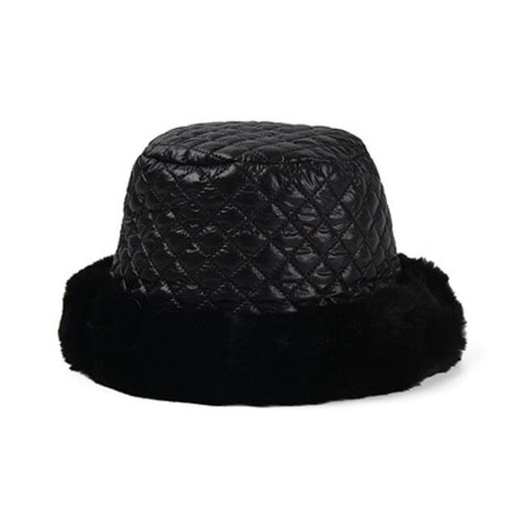 CoCopeaunt Small Fragrant Wind Plush Lozenge Fisherman Hat Autumn And Winter New Fashion Black And White Light Warm Basin Hat