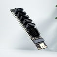 thumbnail image 4 of Type C to 5-Port 3.0 Adapter Card 6Gbps JM575&JMS580 Chip USB C to 3.0 Expansion Card Plug & Play Riser Card,1x Type C To 5-Port 3.0 6Gbps Adapter Card 1x Data cable,Black, 4 of 8