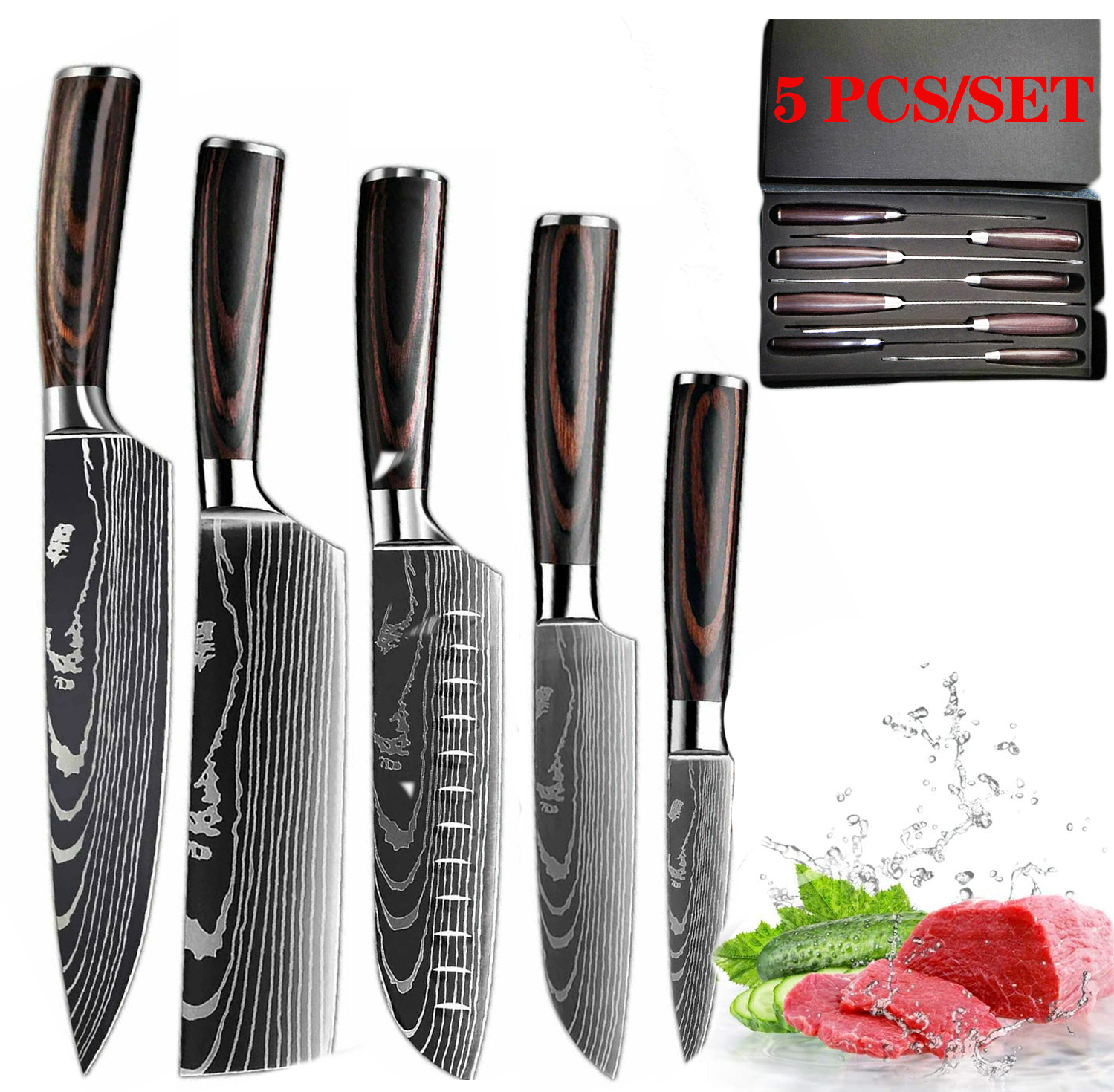 Chef Knife Set Knives Kitchen Set Stainless Steel Kitchen Knives Set