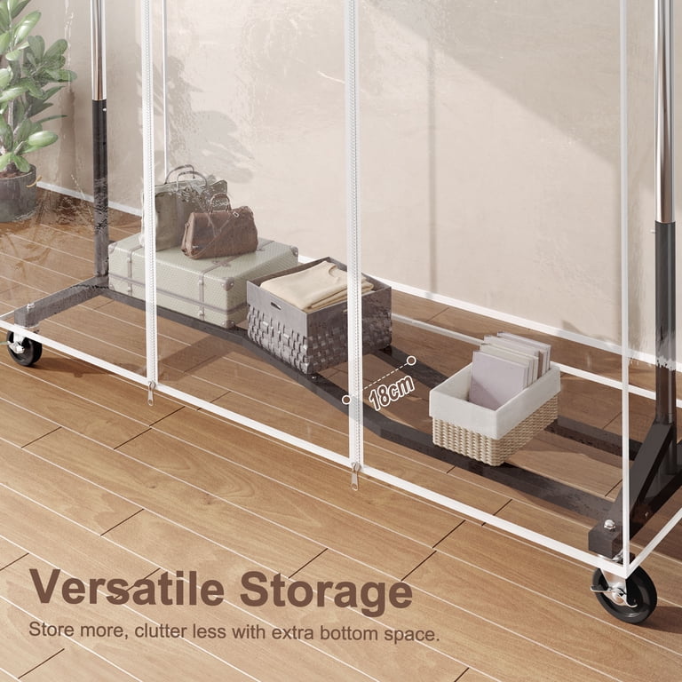 HOKEEPER Heavy Duty Clothing Rack with Cover 450 lbs Capacity