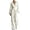 White, variant on Elegant Solid Color Wide-Leg Jumpsuit with High Waist and Long Sleeves for Daily Resort Wear Modern Jumpsuit Ensemble, White, S
