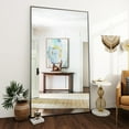thumbnail image 2 of Lumora 76"x34" Rectangular Full Length Mirror Wall Mounted Mirror with Stand, Black, 2 of 5