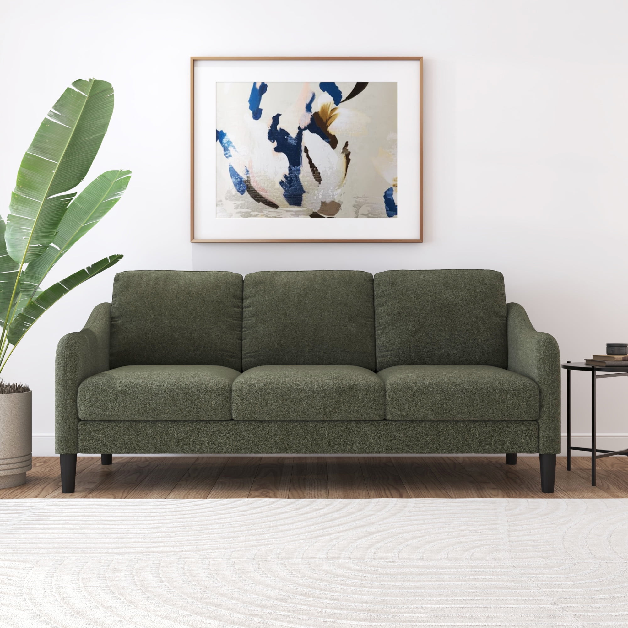 Mainstays Westley Swoop Arm 74" Sofa, Moss Green