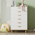 thumbnail image 2 of Modern Simple Style White Six-Drawer Chest, Freestanding 6-Drawer Cabinet for Bedroom, Kid's Room, Living Room, Nursery Room, 2 of 8