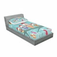 thumbnail image 3 of Ambesonne Christmas Fitted Sheet & Pillow Sham Set, Owl Family Tree, Full, Multicolor, 3 of 3