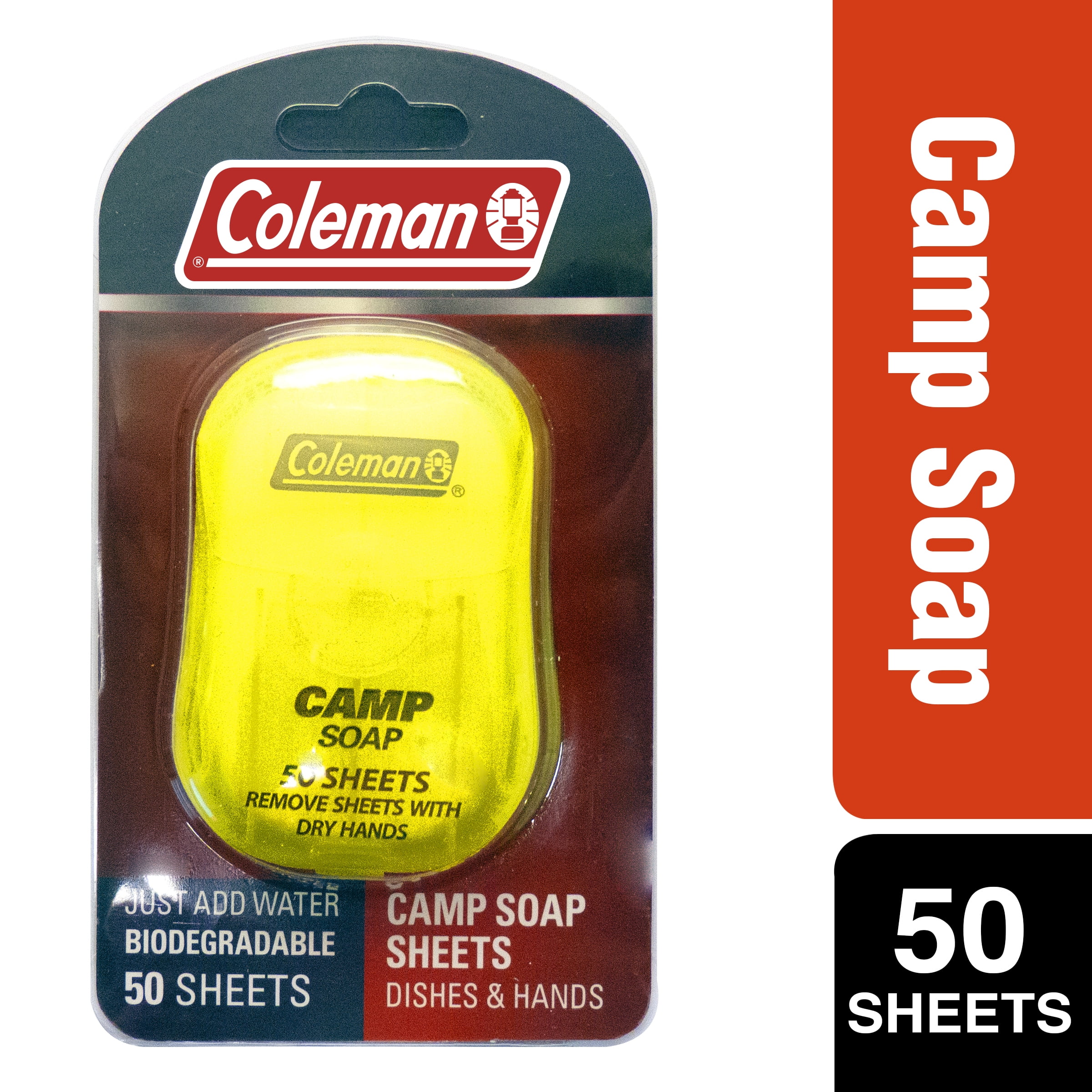 Coleman Dishes & Hands Camp Soap Sheets, 50 Count