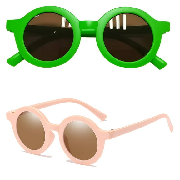 GJX 2Pcs Toddler Sunglasses Age 2-4,Instant Fashion Statement Toddler Sunglasses,Uv-Blocking Pc Lenses Toddler Sunglasses Age 1-2,Multicolor